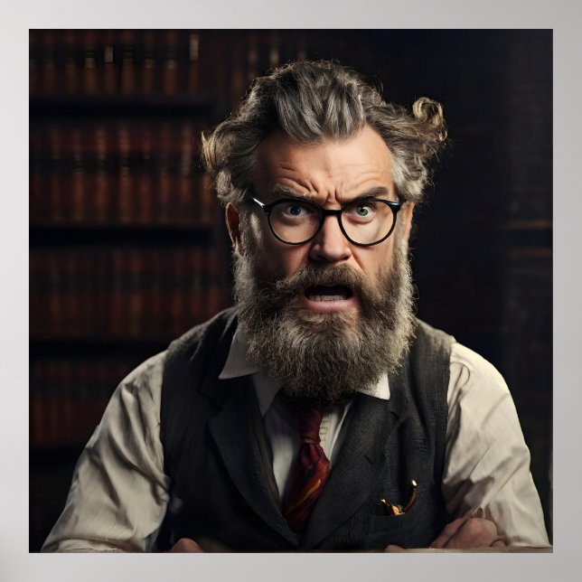 Poster Maluco professor com barba (Frente)