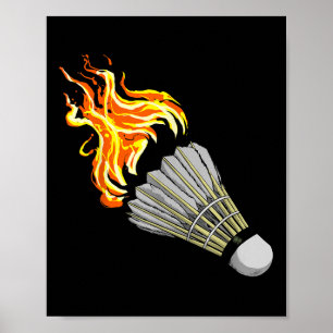 Poster Malvado Badminton Flame Shuttle Art Sports