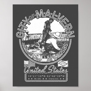 POSTER MALVERN ARKANSAS - CIDADE DE VINTAGEM DE MALVERN
