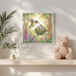 Poster Mama Beija-flor e Berçário dos Filhotes