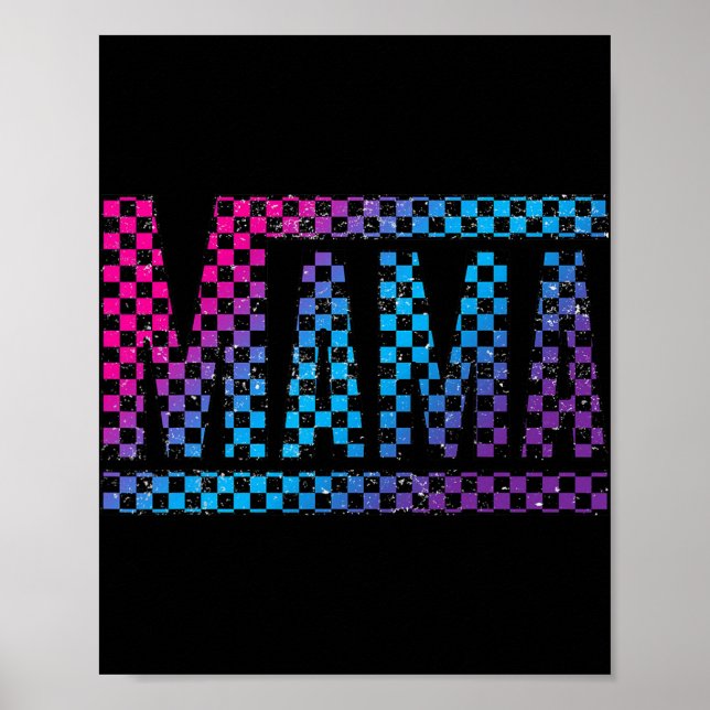 Poster Mama Checkered Mommy New Mom Happy Mothers Day Mom (Frente)
