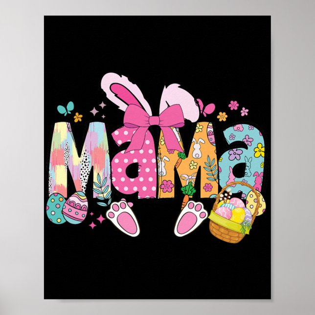 Poster Mama Coquete Laço Bunny Páscoa Divertida Mamãe Fel (Frente)
