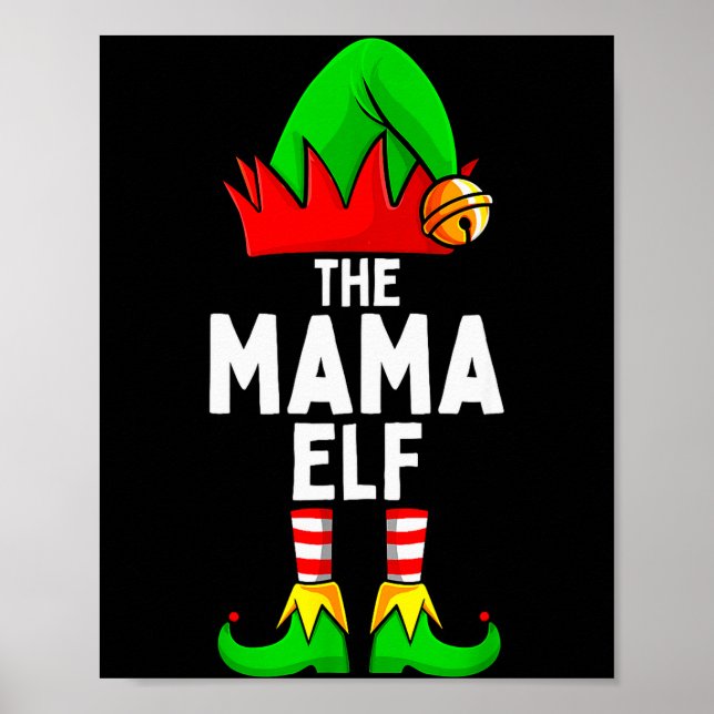 Poster Mama Elf Matching Family Christmas Women  (Frente)