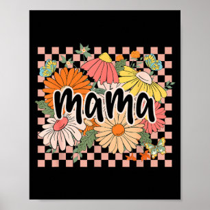 Poster Mama floral dia das mães menina de flor silvestre