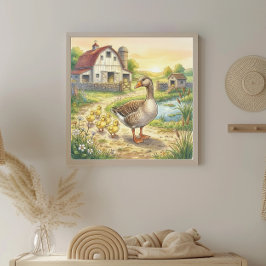 Poster Mama Gansa e Ninhada de Gansinhos