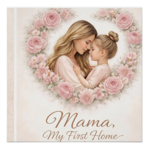 Póster Mama — Meu Primeiro Lar Floral Mãe e Filha