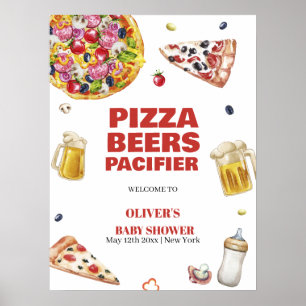 Poster Mama Mia Pizza Cerveja Chupeta Bem-vindo ao Chá de