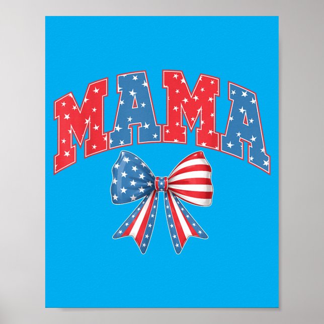 Poster Mama Mini Fofo 4 De Julho Mãe Crianças Americano (Frente)