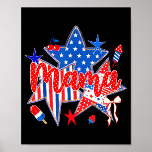 Poster Mama Mini Fofo 4 De Julho Mamãe Crianças Americano