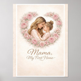 Poster Mama — My First Home | Mother & Daughter Floral Tr