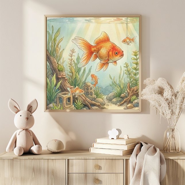 Poster Mama Peixe Dourado e Berçário dos Bebês (Criador carregado)