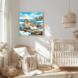 Poster Mama Seal and Pup Nursery