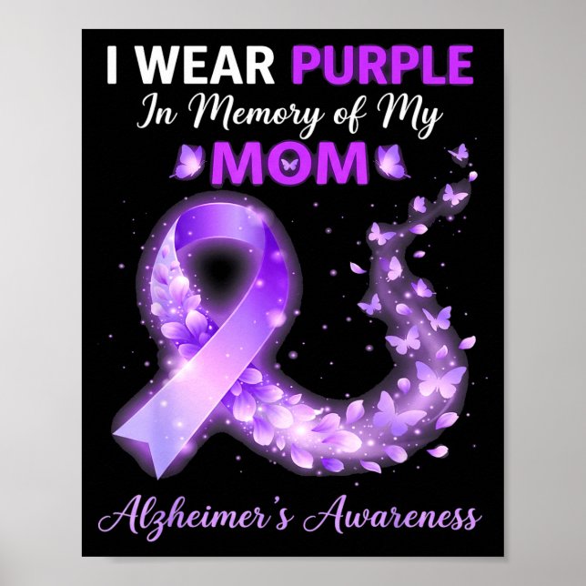 Poster Mama usa roxo em memória da doença de Alzheimer da (Frente)