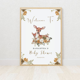 Poster mama veado e chá de fraldas de veado