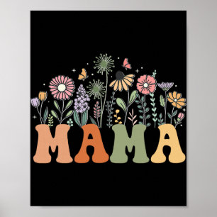 Poster Mama Wildflower Floral Aniversário Chás de Bebê No