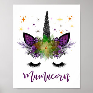 Poster Mamacorne Mãe Unicorn Dia de as mães Mulheres Caia