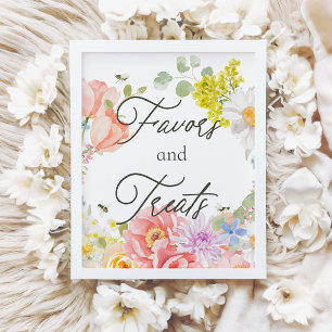 Poster Mamãe a abelha   Chá de fraldas de Aquarela Floral