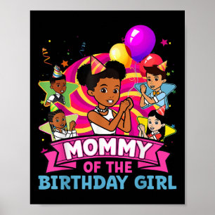 Poster Mamãe A Menina De Aniversário Festa Rosa Boneca Fa