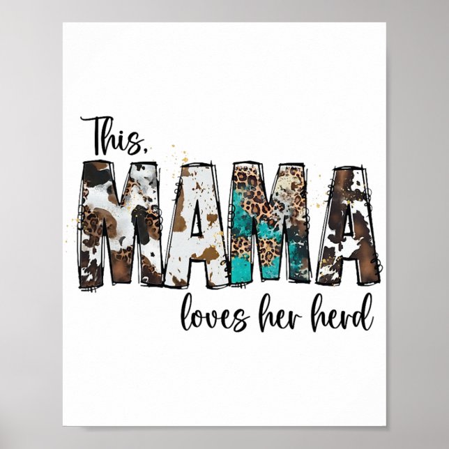 Poster Mamãe Ama Seu Couve-Leopardo Para Mulher Mama (Frente)