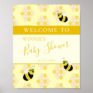 Poster Mamãe Amarelo Bonita para Chá de fraldas de Abelha