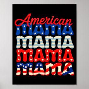 Poster Mamãe americana família combinando 4 de julho amer