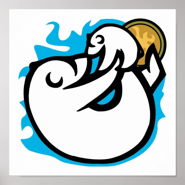 Poster mamãe &amp; urso polar bebê (Frente)