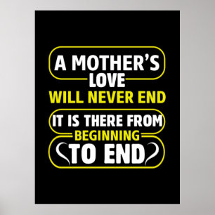 Poster Mamãe Arte o Amor da Mãe Nunca Acabe