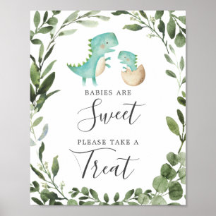 Poster Mamãe, Bebê Dinossauro Chás de fraldas Bebês S