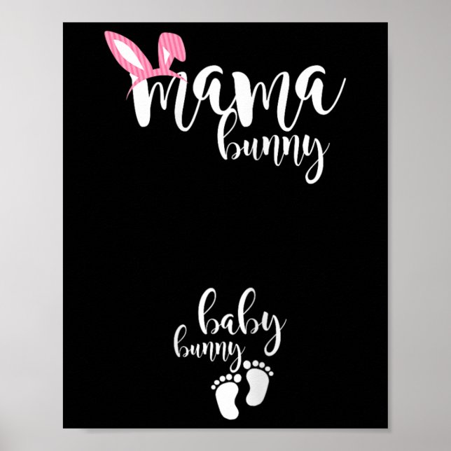 Poster Mamãe Bunny Baby Páscoa Day Cute (Frente)