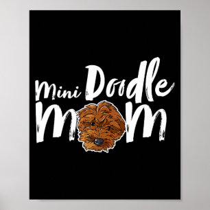 Poster Mamãe cachorrinho doodle mini cachorro fofo menina