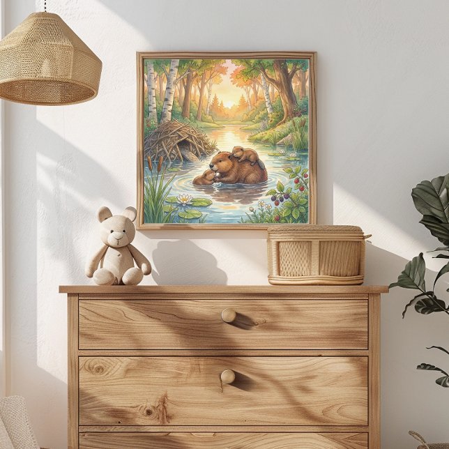 Poster Mamãe Castor e Berçário dos Filhotes (Criador carregado)