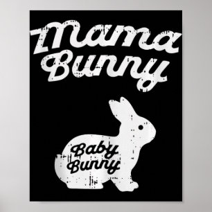 Poster Mamãe Coelhinha Fofa Anúncio de Gravidez Revelação