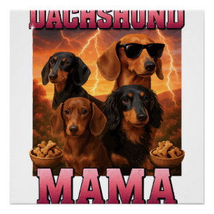 Póster Mamãe Dachshund