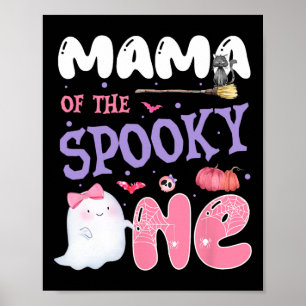 Poster Mamãe De Um primeiro aniversario Rosa De Halloween