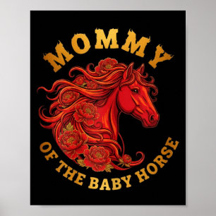 Poster Mamãe do cavalo bebê ano novo chinês 2026 fogo