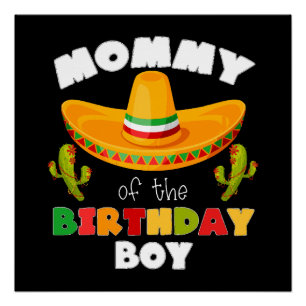 Póster Mamãe do Menino do Aniversário Cinco de Maio