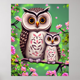 Poster Mamãe e Baby Owl