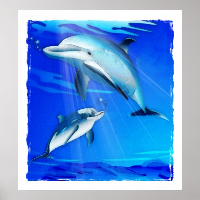 Póster Mamãe e Bebê Dolphin (Frente)