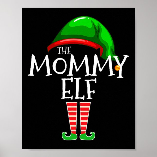 Poster Mamãe Elf Family Matching Group Natal Mãe (Frente)