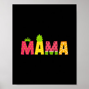 Poster Mamãe Engraçada Amante de Frutas Frutariana Verão