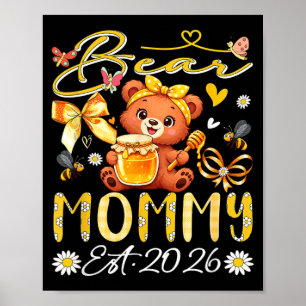 Poster Mamãe Est 2026 Gravata de Laço Floral Dia das Mães