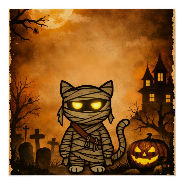 Póster Mamãe Fofa Gato Assustador (Frente)