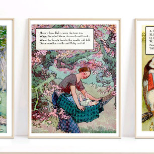 Poster Mamãe Goose Nursery Rhyme Enche Um Bebê Nursery