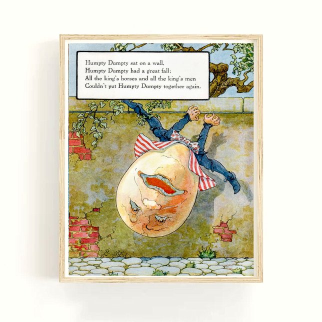Poster Mamãe Goose Nursery Rhyme Humpty Dumpty Nursery (Criador carregado)