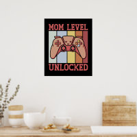 Mamãe nível desbloqueado Vintage Video Gamer Nova