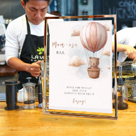 Poster Mamãe-osa Urso no Chá de fraldas Balão