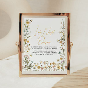 Poster Mamãe para Bebê Wildflower Fraldas noturnas tardia