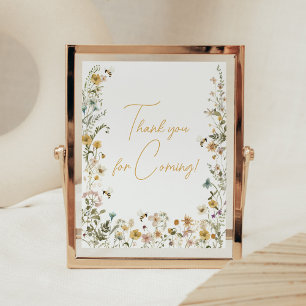 Poster Mamãe para Bee Wildflower Obrigado por vir