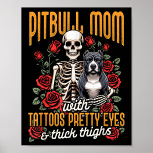 Poster Mamãe Pitbull Mãe Cachorro Mãe Pitbull Mãe Com Ta