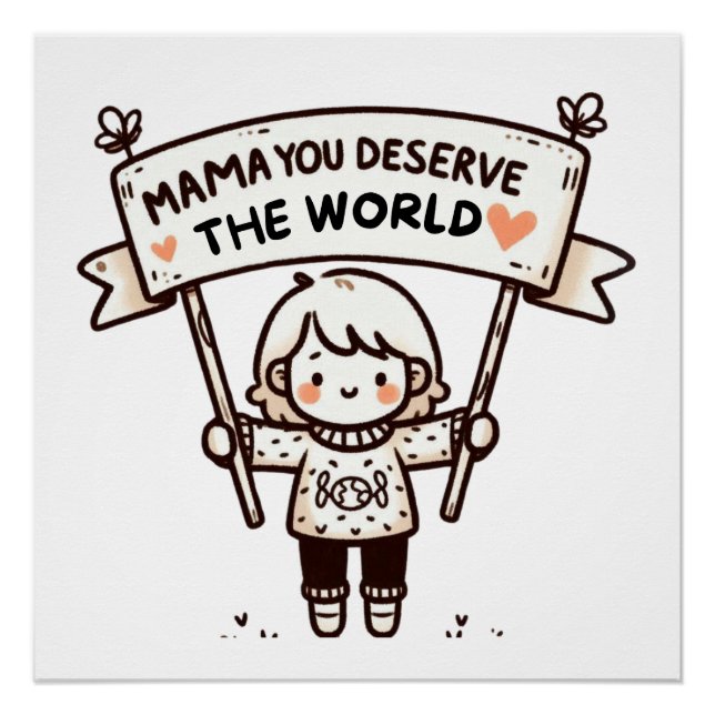 Póster Mamãe Você Merece O Mundo (Frente)